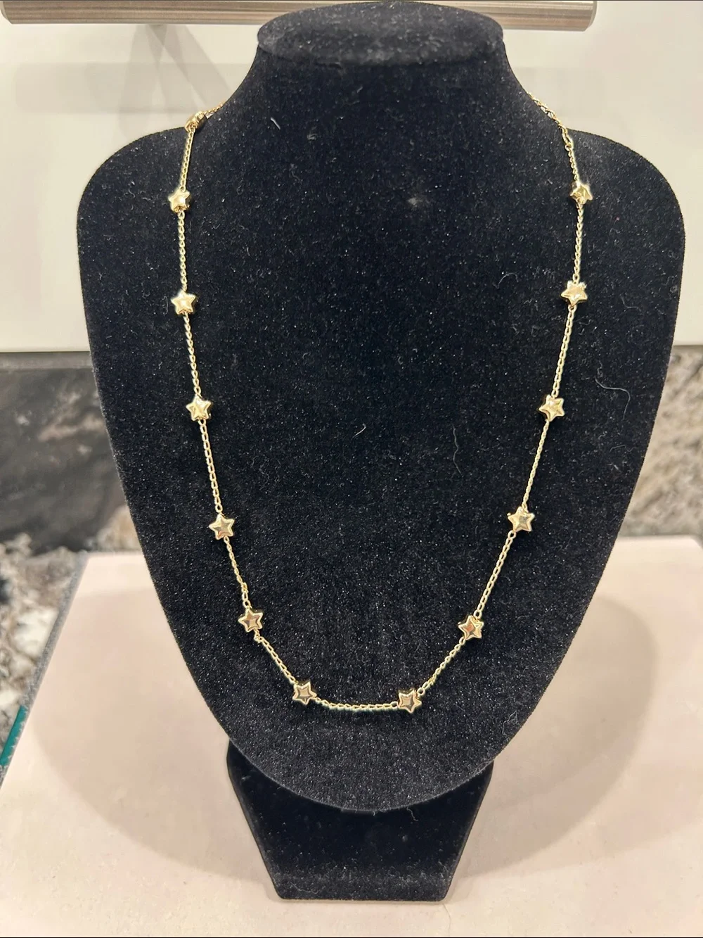 Gold Star Station Necklace - Elegant Women's Jewelry